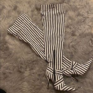 Striped boots